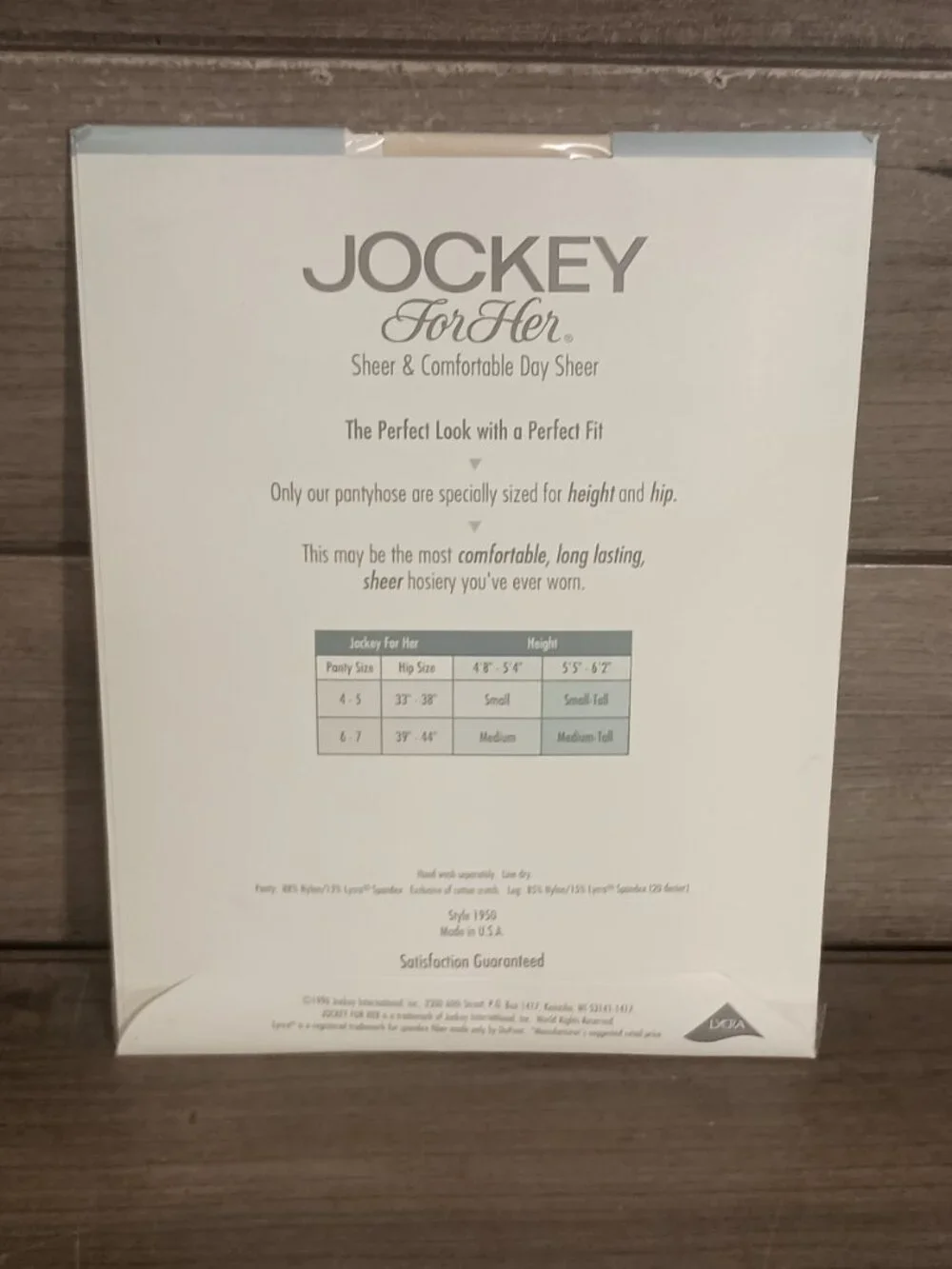 Vtg Jockey For Her Pantyhose Lycra Spandex Size Medium Tall Antique White 1996